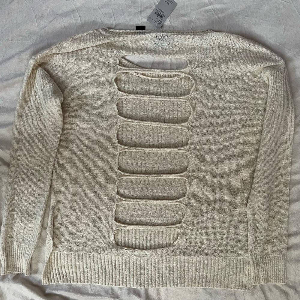 Daytrip Cream Crew Neck Sweater Lightweight Knit - Picture 4 of 5
